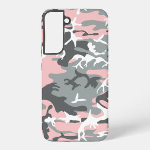 Pink and Gray Camouflage, Military, Army Samsung Galaxy S22+ Case