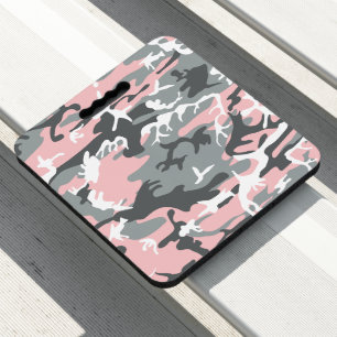 Pink and Gray Camouflage, Military, Army Seat Cushion