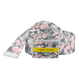 Pink and Gray Camouflage Your name Personalize Belt