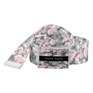 Pink and Gray Camouflage Your name Personalize Belt
