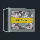 Pink and Gray Camouflage Your name Personalize Belt Buckle<br><div class="desc">Elegant,  stylish and sophisticated camouflage pattern in pink and gray color. Modern and trendy gift,  perfect for the military lover in your life. Personalize by adding your name,  nickname,  monogram or initials.</div>