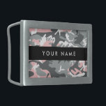 Pink and Gray Camouflage Your name Personalize Belt Buckle<br><div class="desc">Elegant,  stylish and sophisticated camouflage pattern in pink and gray color. Modern and trendy gift,  perfect for the military lover in your life. Personalize by adding your name,  nickname,  monogram or initials.</div>