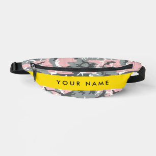 Pink and Gray Camouflage Your name Personalize Fanny Pack
