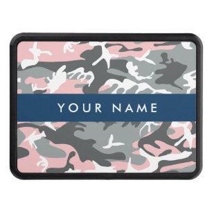 Pink and Gray Camouflage Your name Personalize Hitch Cover