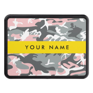 Pink and Gray Camouflage Your name Personalize Hitch Cover