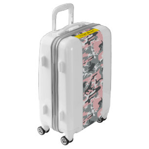 Pink and Gray Camouflage Your name Personalize Luggage