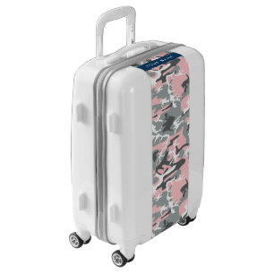 Pink and Gray Camouflage Your name Personalize Luggage
