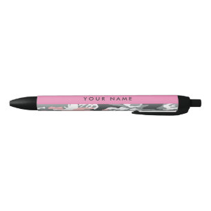 Pink and Gray Camouflage Your name Personalize Pen