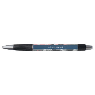 Pink and Gray Camouflage Your name Personalize Pen