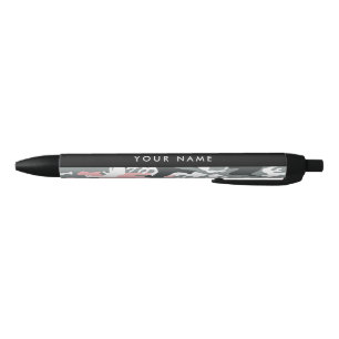 Pink and Gray Camouflage Your name Personalize Pen