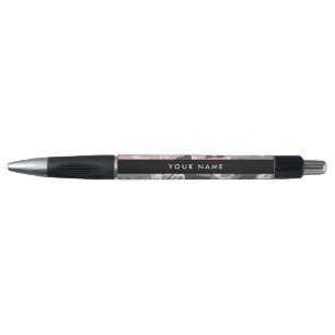 Pink and Gray Camouflage Your name Personalize Pen