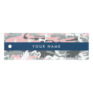 Pink and Gray Camouflage Your name Personalize Ruler