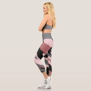 Pink and gray  capri leggings