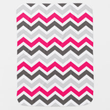 Pink and Gray Chevron Baby Blanket