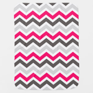 Pink and Gray Chevron Baby Blanket