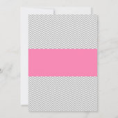 Pink and Gray Chevron Baby Shower Invitations (Back)