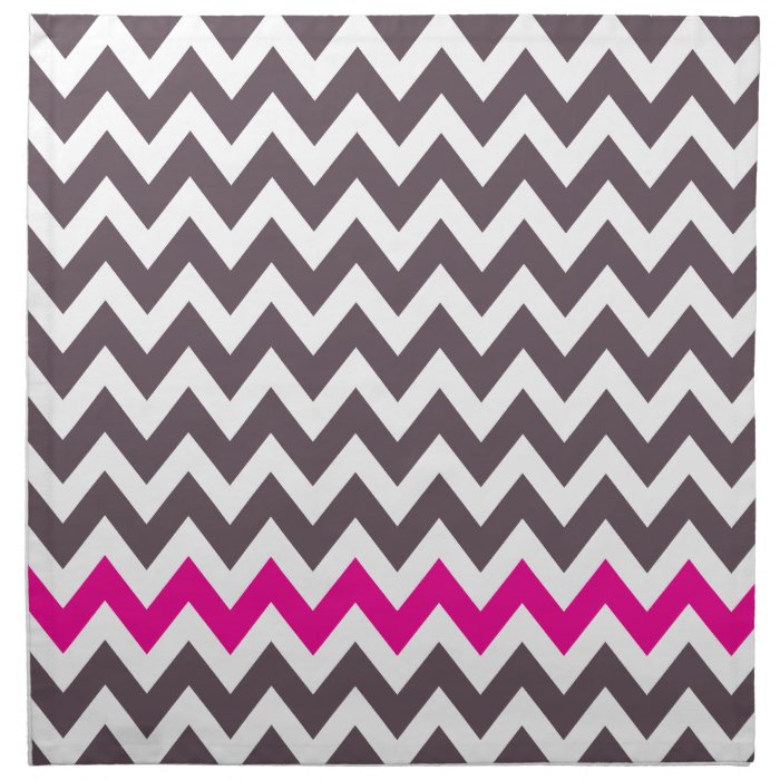 Pink and gray chevron cloth napkins