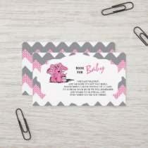 Pink and Gray Chevron Elephant | Bring a Book  Business Card