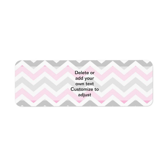 Pink and gray chevron label (Front)