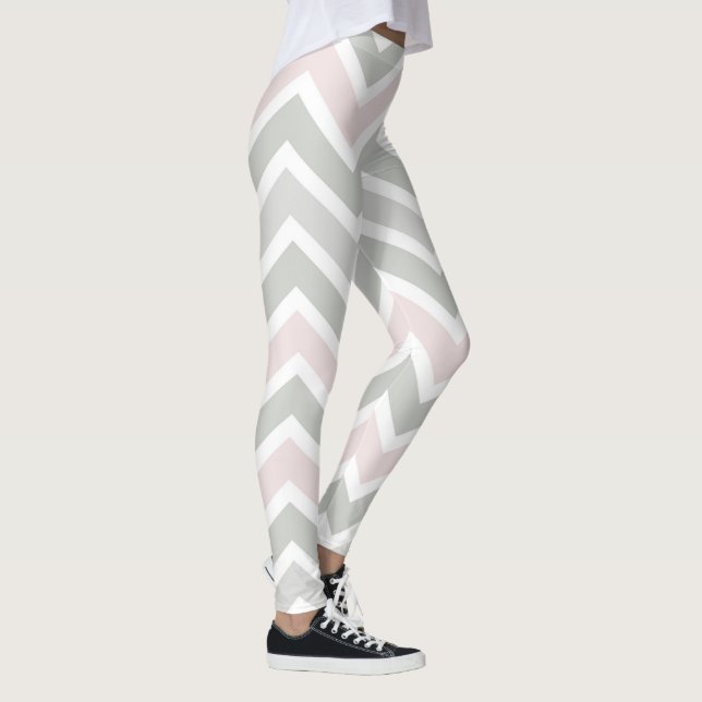 Pink and Gray Chevron Leggings (Right)