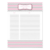 Pink and Gray Chevron Shower Gift List Poster