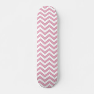 Pink and gray chevron skateboard deck