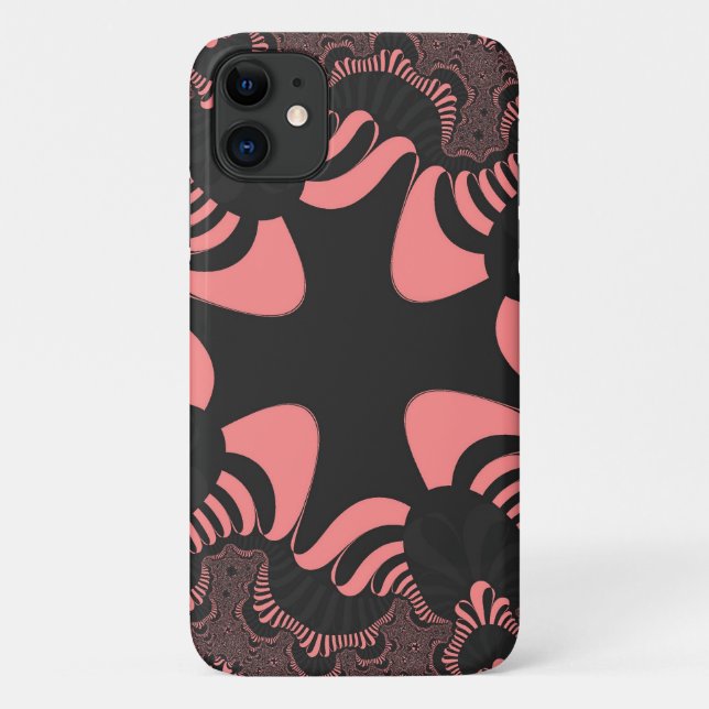 Pink and Gray Cross Case-Mate iPhone Case (Back)