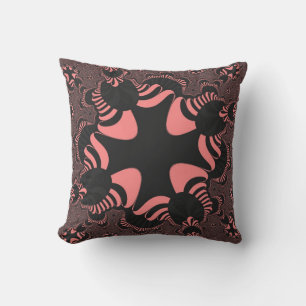 Pink and Gray Cross Throw Pillow