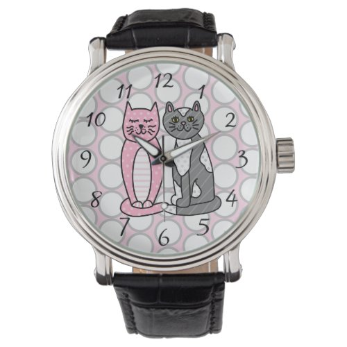 Pink and Gray Cuddly Cute Kitty Cats    Watch