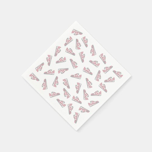 Pink and Gray Cute Sneakers Pattern Napkins