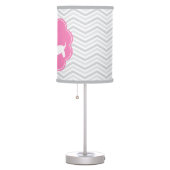 Pink and Gray Dachshund Nursery Home Office Lamp (Right)