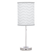 Pink and Gray Dachshund Nursery Home Office Lamp (Back)