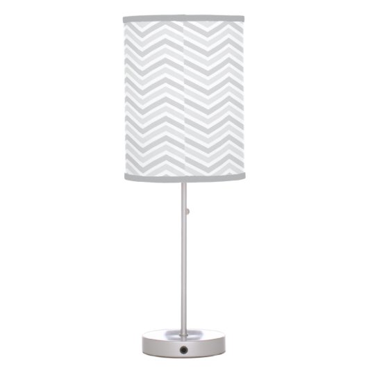 Pink and Gray Dachshund Nursery Home Office Lamp (Back)