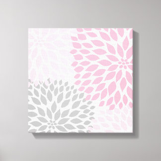 Pink and Gray Dahlia Square Wall Art