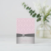 Pink and Gray Damask Ballet Enclosure Card (Standing Front)