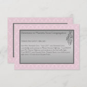 Pink and Gray Damask, Ballet Enclosure Card (Front/Back)