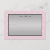 Pink and Gray Damask, Ballet Enclosure Card (Back)