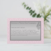 Pink and Gray Damask, Ballet Enclosure Card (Standing Front)