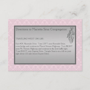 Pink and Gray Damask, Ballet Enclosure Card