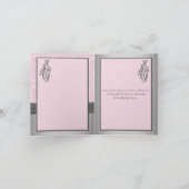 Pink and Gray Damask, Ballet Thank You Card (Inside)