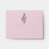 Pink and Gray Damask Envelope for RSVP Card (Back (Top Flap))