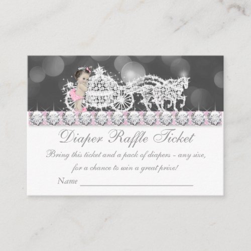 Pink and Gray Diaper Raffle Ticket Enclosure Card