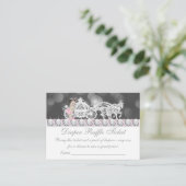 Pink and Gray Diaper Raffle Ticket Enclosure Card (Standing Front)
