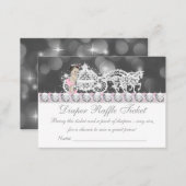 Pink and Gray Diaper Raffle Ticket Enclosure Card (Front/Back)