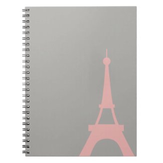 Pink and Gray Eiffel Tower Notebook