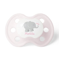 Pink and Gray Elephant | Baby Girl Monogram Pacifier Pink and Gray Elephant | Baby Girl Monogram Pacifier