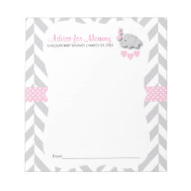 Pink and Gray Elephant | Baby Shower - Advice Notepad