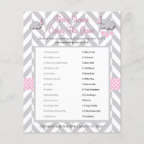 Pink and Gray Elephant Baby Shower Game