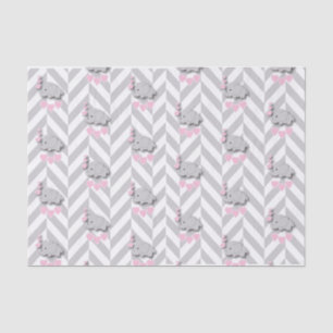 Pink and Gray Elephant Baby Shower Tissue Paper