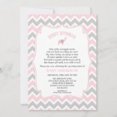 Pink and Gray elephant baby sprinkle Invitation (Front)